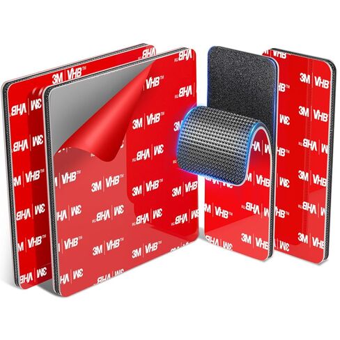 Heavy-Duty Hook and Loop Strips Adhesive: 4 Sets(2 Square 3.15'' & 2 Rectangle 3.15×1.18in) Heat Resistant Fastener Tape - High Bond Sticky Back for Car Mat Trunk Liner Seat Cushion & Indoor Outdoor in Saudi Arabia