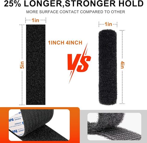22 Sets Heavy Duty Adhesive Hook and Loop Strips, 1' x 5' with Double Sided Adhesive, Black Strong Sticky Back Fastener, Picture Hanging Wall Mounting Tape Adhesive Hanging Strips for Home Office. in Saudi Arabia
