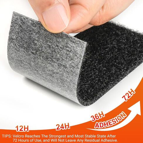 22 Sets Heavy Duty Adhesive Hook and Loop Strips, 1' x 5' with Double Sided Adhesive, Black Strong Sticky Back Fastener, Picture Hanging Wall Mounting Tape Adhesive Hanging Strips for Home Office. in Saudi Arabia