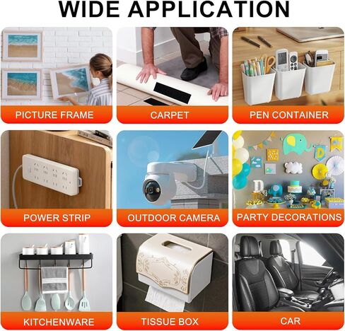 22 Sets Heavy Duty Adhesive Hook and Loop Strips, 1' x 5' with Double Sided Adhesive, Black Strong Sticky Back Fastener, Picture Hanging Wall Mounting Tape Adhesive Hanging Strips for Home Office. in Saudi Arabia