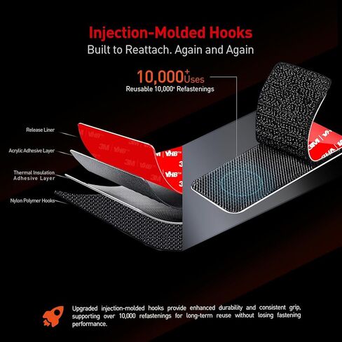 خطاف وحلقة لاصقة شديدة التحمل مع 3M GPH-110GF 1 "شرائط مستديرة 9 مجموعات من دوائر حلقة الخطاف اللزجة تثبيت قوي للتعليق والتأمين والتنظيم والتثبيت in Kuwait