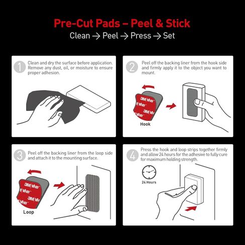 خطاف وحلقة لاصقة شديدة التحمل مع 3M GPH-110GF 1 "شرائط مستديرة 9 مجموعات من دوائر حلقة الخطاف اللزجة تثبيت قوي للتعليق والتأمين والتنظيم والتثبيت in Kuwait