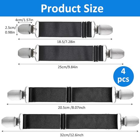 Vin Beauty 4 Pcs Elastic Boot Straps Adjustable Pant Leg Straps Elastic Adjustable Cowboy Boot Strap Clamp for Pants for Women and Men Riding Motorcycle Mitten Pants in Saudi Arabia