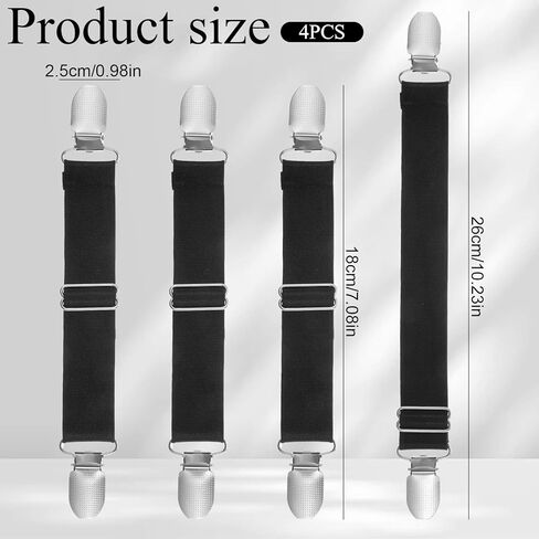 4 Pcs Adjustable Elastic Boot Straps with Sturdy Clips Pant Leg Straps Adjustable Stirrup Pants Clips Elastic Adjustables Cowboy Boot Strap Clamp for Women and Men Motorcycle & Outdoor Use in Saudi Arabia