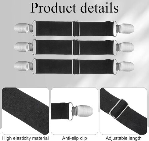 4 Pcs Adjustable Elastic Boot Straps with Sturdy Clips Pant Leg Straps Adjustable Stirrup Pants Clips Elastic Adjustables Cowboy Boot Strap Clamp for Women and Men Motorcycle & Outdoor Use in Saudi Arabia