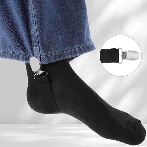 4 Pcs Adjustable Elastic Boot Straps with Sturdy Clips Pant Leg Straps Adjustable Stirrup Pants Clips Elastic Adjustables Cowboy Boot Strap Clamp for Women and Men Motorcycle & Outdoor Use in Saudi Arabia