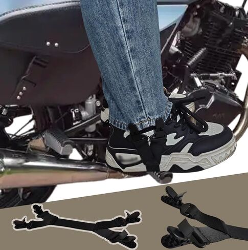 4PCS Boot Straps, Adjustable Boot Clip, Dual-Lock Pant Leg Clips, 4-Point Gripper Pants Straps for Cycling, Motorcycle, Riding, Elastic Bands Clip for Men, Women(Black) in Kuwait