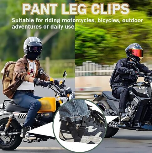 4PCS Boot Straps, Adjustable Boot Clip, Dual-Lock Pant Leg Clips, 4-Point Gripper Pants Straps for Cycling, Motorcycle, Riding, Elastic Bands Clip for Men, Women(Black) in Kuwait