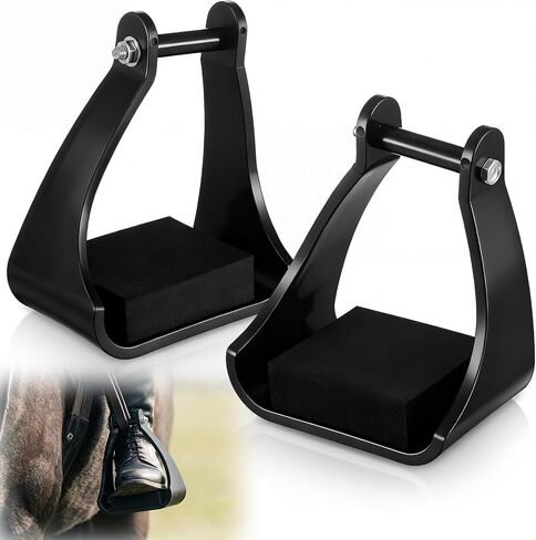 Sadnyy قطعتان من ركاب درب البوليمر مقاس 2.5 سم، أدوات ركوب الخيل المبطنة، أدوات ركوب الخيل، وسادة إسفنجية، وسادة قدم لركوب الخيل، والتسلق الآمن، وركوب الخيل الطويلة in Kuwait