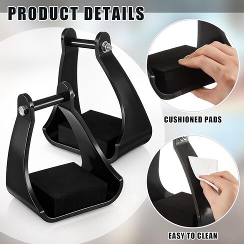 Sadnyy قطعتان من ركاب درب البوليمر مقاس 2.5 سم، أدوات ركوب الخيل المبطنة، أدوات ركوب الخيل، وسادة إسفنجية، وسادة قدم لركوب الخيل، والتسلق الآمن، وركوب الخيل الطويلة in Kuwait