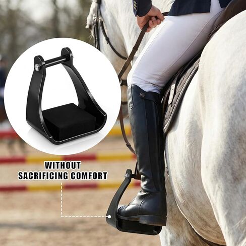 Sadnyy قطعتان من ركاب درب البوليمر مقاس 2.5 سم، أدوات ركوب الخيل المبطنة، أدوات ركوب الخيل، وسادة إسفنجية، وسادة قدم لركوب الخيل، والتسلق الآمن، وركوب الخيل الطويلة in Kuwait