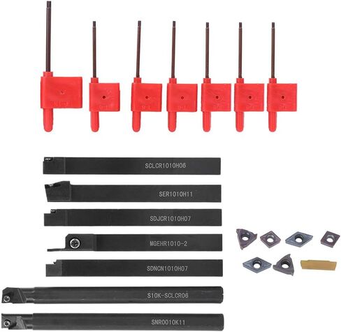 7PCs CNC Arbor Wrench Set with Purple Black Layer Blades Professional Grade Turning Tools for Metal Machining Durable 42CR Steel Construction in Saudi Arabia