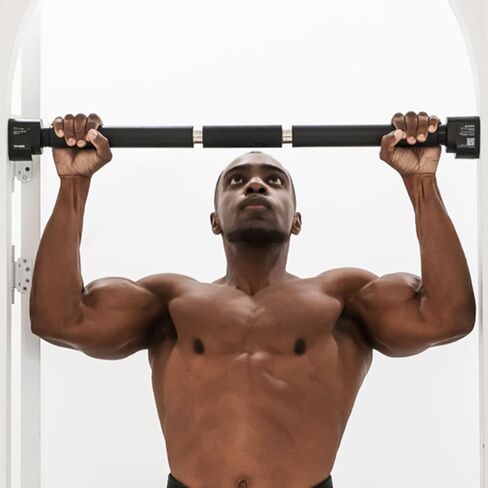 Doorway Pull Up Bar, Patented Flat Structure with Uninterrupted Full-Length Grip, Extra Wide 26.8–32.7", 573 lbs Capacity, Adjustable 31.8–36.6" Doorways, Tool-Free Installation in Saudi Arabia