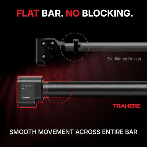 Doorway Pull Up Bar, Patented Flat Structure with Uninterrupted Full-Length Grip, Extra Wide 26.8–32.7", 573 lbs Capacity, Adjustable 31.8–36.6" Doorways, Tool-Free Installation in Saudi Arabia