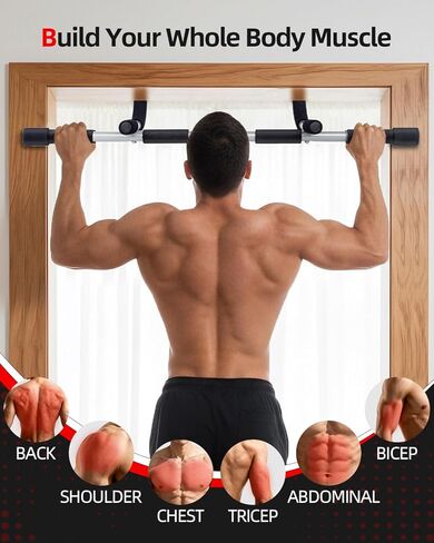 Abahub Home Pull Up Bar - حامل المدخل للشقق | مدرب قوة عالي التحمل بوزن 265 رطل | موفر مساحة متعدد القبضة in Saudi Arabia