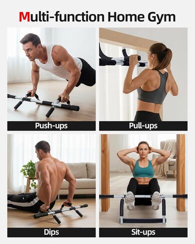 Abahub Home Pull Up Bar - حامل المدخل للشقق | مدرب قوة عالي التحمل بوزن 265 رطل | موفر مساحة متعدد القبضة in Saudi Arabia