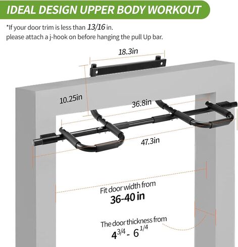NOWAKE New Version Multi-Grip Pull up bar For Doorway,330lbs Heavy Duty 47.3 Inch Extra Width Portable Functional Ergonomic Design Door Frame Pull Up Bar With USA Patent For Home Gym Exercise in Saudi Arabia