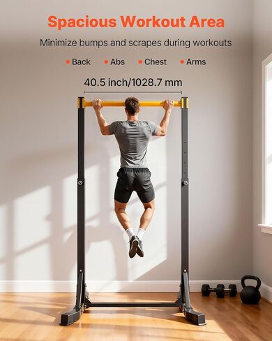 VEVOR Pull Up Bar, 330LBS Capacity Portable Pullup Bar Station, Pullup Bars Free Standing with H-Frame Structure & Heavy-Duty Steel Tube, 8 Level Height Adjustment Gravity Fitness for Arms Back Chest in Saudi Arabia