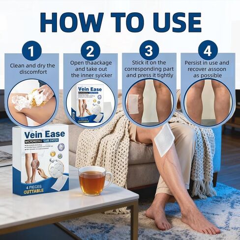 رقعة Vein Target Microdarts، 2026 علاج احترافي جديد لدوالي الأوردة لرقعة الساقين، وتخفيف إزعاج الساق، وتحسين الدورة الدموية، وعلاج الساق بالمكونات الطبيعية لجميع أنواع البشرة. in Kuwait