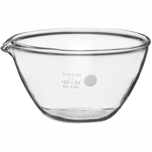 Corning Pyrex 3180-105 Evaporating Dish, Flat Bottom, 290 Ml, 105 x 55 mm, 290Milliliters, Degree C, Glass, ( in Saudi Arabia