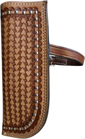 Basketweave Tooled Leather Flag Carrier for Saddle in Kuwait