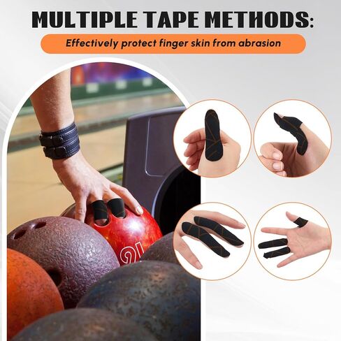 Soulchen 140 Pcs Bowling Tape Bowling Finger Thumb Tapes Bulk for Ball Hole Thumb Protection for Sport Supplies (Golden Lines) in Saudi Arabia