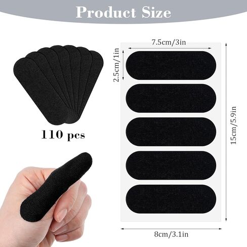 Grevosea 110 PCS Bowling Thumb Tapes, Bowling Ball Finger Inserts Finger Tape Breathable Bowlers Tape Protector for Men Women Exercise Sport Bowling Accessories, No Residue (Black) in Saudi Arabia