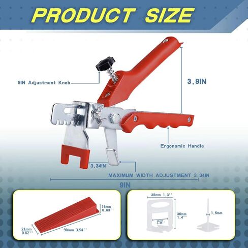 Tile Leveling System-500 pcs 1/8inch Tile Spacers + 150 pcs Tile Wedges + 1 pcs Tile LevelingClips+ 500 pcs(1/8inch) CrossSpacers A Tile Tools Kit for Adjustinc Ceramic Tile(TileSpacers 1/8 inch) in Saudi Arabia