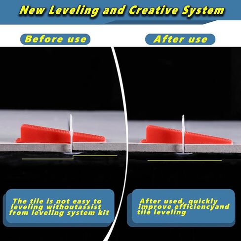 Tile Leveling System-500 pcs 1/8inch Tile Spacers + 150 pcs Tile Wedges + 1 pcs Tile LevelingClips+ 500 pcs(1/8inch) CrossSpacers A Tile Tools Kit for Adjustinc Ceramic Tile(TileSpacers 1/8 inch) in Saudi Arabia