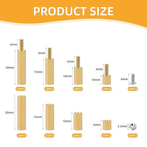 320 قطعة من مواجهات اللوحة الأم M3 ومجموعة صواميل البراغي، مواجهات اللوحة الأم النحاسية، فاصل سداسي ذكر أنثى، براغي الكمبيوتر الشخصي لبناء الكمبيوتر بنفسك، Raspberry Pi، المشاريع الإلكترونية ولوحة الدوائر in Kuwait