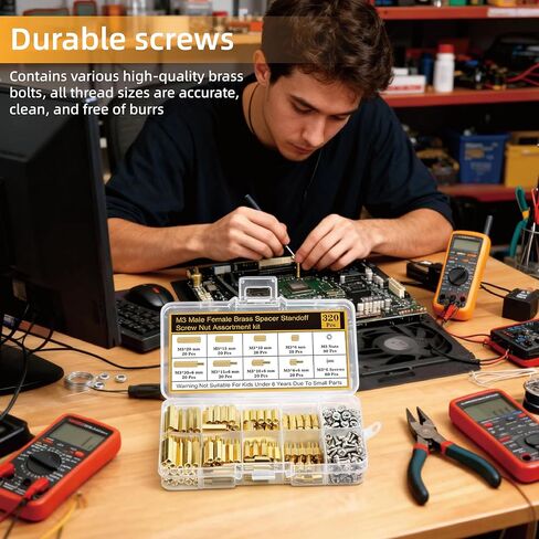 320 قطعة من مواجهات اللوحة الأم M3 ومجموعة صواميل البراغي، مواجهات اللوحة الأم النحاسية، فاصل سداسي ذكر أنثى، براغي الكمبيوتر الشخصي لبناء الكمبيوتر بنفسك، Raspberry Pi، المشاريع الإلكترونية ولوحة الدوائر in Kuwait