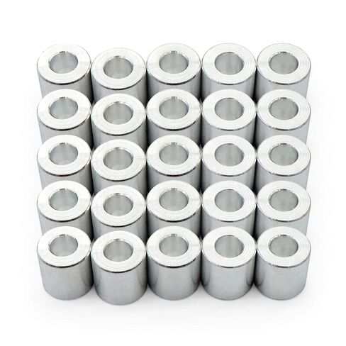 Wulankd 25pcs Aluminum Spacer 1/2" OD x 1/4" ID x 1/2" Length, Round Spacer, Unthreaded Standoff Bushing Plain Finish, Fits Screws Bolts 1/4" in Kuwait