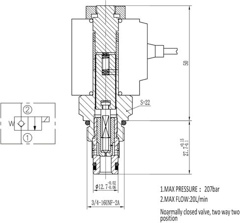 Hydraforce نوع SV08-20-0-N-00 صمام خرطوشة بكرة يعمل بملف لولبي صمام مغلق عادةً في اتجاهين وموقعين 08 حجم لوحدة الطاقة الهيدروليكية in Kuwait