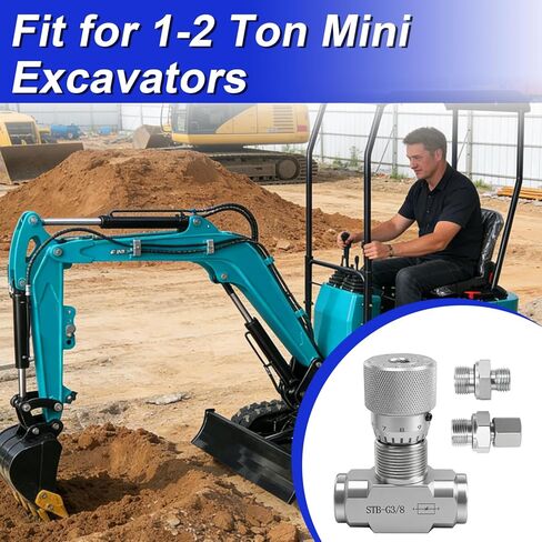L08 Hydraulic Flow Control Valve Bidirectional Restrictor Compatible with 1-2 Ton Mini Excavator Replace#: STB-G3/8 in Kuwait