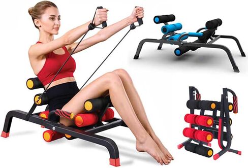 Foldable Back Extension Machine Home Gym Sit Up Machine for Glute & Ab Workouts Squat Machine for Home Gym Back Exercise for Lower Back Training with Resistance Bands in Saudi Arabia