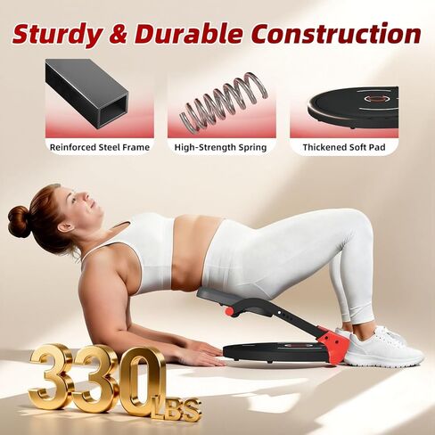 آلة الجلوس، آلة تمارين البطن المطورة مع مسند ظهر مسطح، معدات تمرين عضلات البطن متعددة الوظائف لصالة الألعاب الرياضية المنزلية مع ملحق قفل الزاوية/مقاومة 4 مستويات/أسطوانة تدليك/إطار فولاذي 330 رطلاً in Kuwait