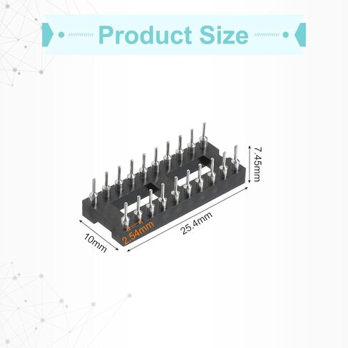 MECCANIXITY 24Pcs DIP IC Chip Socket Adapter 7.62mm Row Pitch Round 20 Pin IC Assortment Kit 2.54mm/0.1" Pitch for Breadboard Project, PCB Board Design in Saudi Arabia