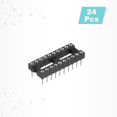 MECCANIXITY 24Pcs DIP IC Chip Socket Adapter 7.62mm Row Pitch Round 20 Pin IC Assortment Kit 2.54mm/0.1" Pitch for Breadboard Project, PCB Board Design in Saudi Arabia