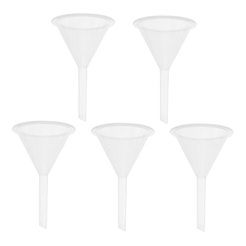 5pcs Plastic Funnels Multipurpose Lab Filter Funnels for Liquid Transfer Bottle Filling and Easy to Store Space-Saving Design in Saudi Arabia