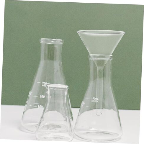 Alipis Chemistry Lab Glass Funnel Triangle Shape for Liquids Flask Hand Washable in Saudi Arabia