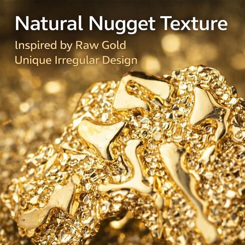 Gold nugget earrings gold earrings for men 925 Sterling Silver, 14K Gold Plated best earrings for sensitive ears Gleaming Gift Choice in Kuwait