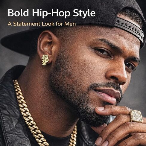 Gold nugget earrings gold earrings for men 925 Sterling Silver, 14K Gold Plated best earrings for sensitive ears Gleaming Gift Choice in Kuwait