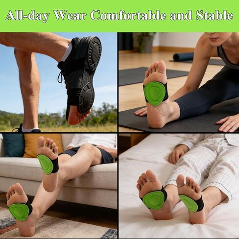3 أزواج من الأكمام الضاغطة لدعم قوس القدم لتخفيف التهاب اللفافة الأخمصية وآلام القدم، أقصى دعم للقدم المسطحة والأقواس العالية، للرجال والنساء، أسود/أخضر in Kuwait