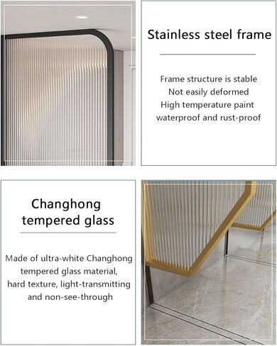 Stainless Steel & Tempered Glass Toilet Partition, Wall-Mounted Urinal Privacy Screen, Waterproof Baffle for Hotels & Bathrooms (Black, 2PCS) - Durable & Stylish Privacy Solution in Saudi Arabia