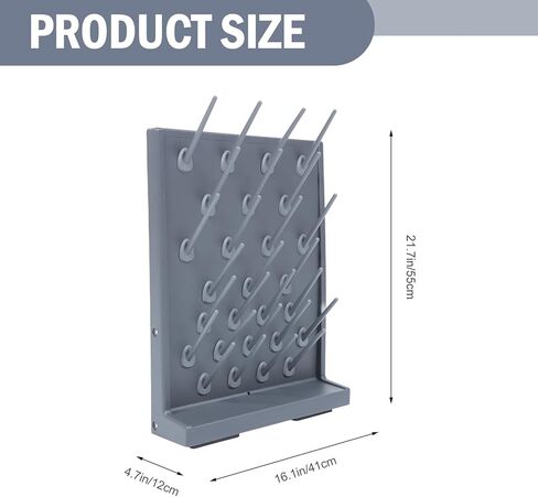 Cabilock 2pcs Laboratory Test Tube Drain Rack Pp Plastic Drying Rack with 27 Pegs, Single-Sided Test Tube Peg Stand Holder for Lab Glassware, Black Drip Shelf for Scientific Use in Saudi Arabia