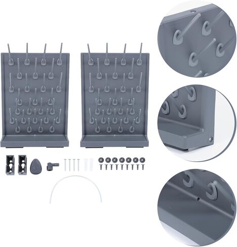 Cabilock 2pcs Laboratory Test Tube Drain Rack Pp Plastic Drying Rack with 27 Pegs, Single-Sided Test Tube Peg Stand Holder for Lab Glassware, Black Drip Shelf for Scientific Use in Saudi Arabia