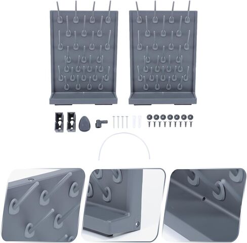 Cabilock 2pcs Laboratory Test Tube Drain Rack Pp Plastic Drying Rack with 27 Pegs, Single-Sided Test Tube Peg Stand Holder for Lab Glassware, Black Drip Shelf for Scientific Use in Saudi Arabia