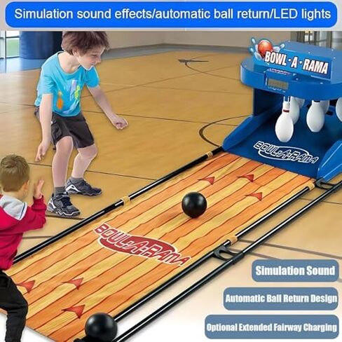 Indoor Bowling Alley Game - 2m Electronic Bowling Console for Kids & Adults, Automatic Scoring, LED Scoreboard & Realistic Sounds - Perfect Family Fun Sports Activity in Saudi Arabia