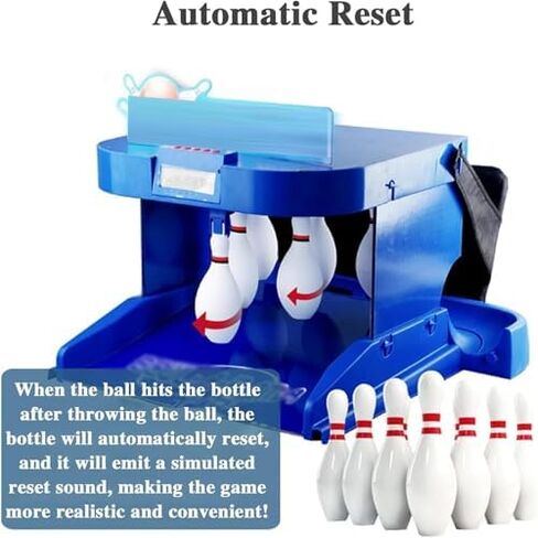 Kids Bowling Set - Indoor Electronic Bowling Alley Game with Automatic Scoring, LED Scoreboard, Realistic Sound Effects & Lighting - Fun Sports Activity for Home in Saudi Arabia