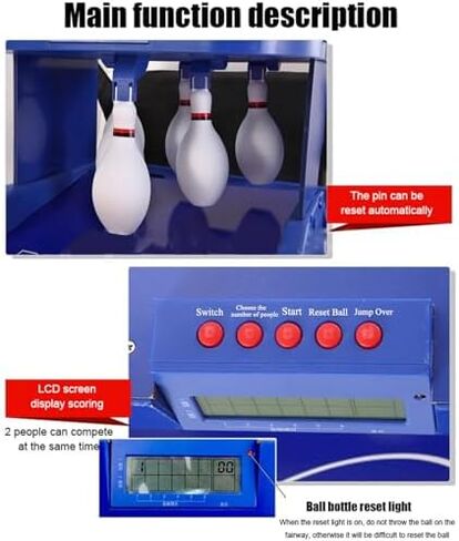 Indoor Bowling Ball Set - Automatic LED Bowling Alley Game with Ring Toss Feature, Ideal for Parties, Family Fun, and Sports Gifts for Kids & Adults in Saudi Arabia